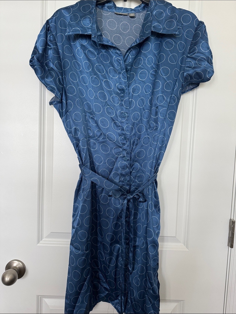 Apt. 9 Blue Circle Print Button-Front Dress